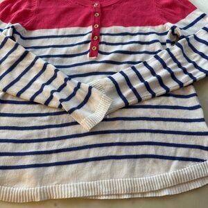 Lilly Pulitzer Striped Pink and Blue Button Sweater